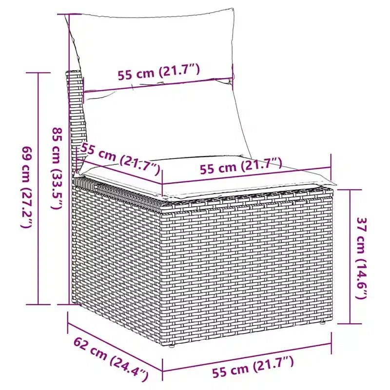 vidaXL Set di divani da giardino in polyrattan grande, materiali resistenti ai raggi UV