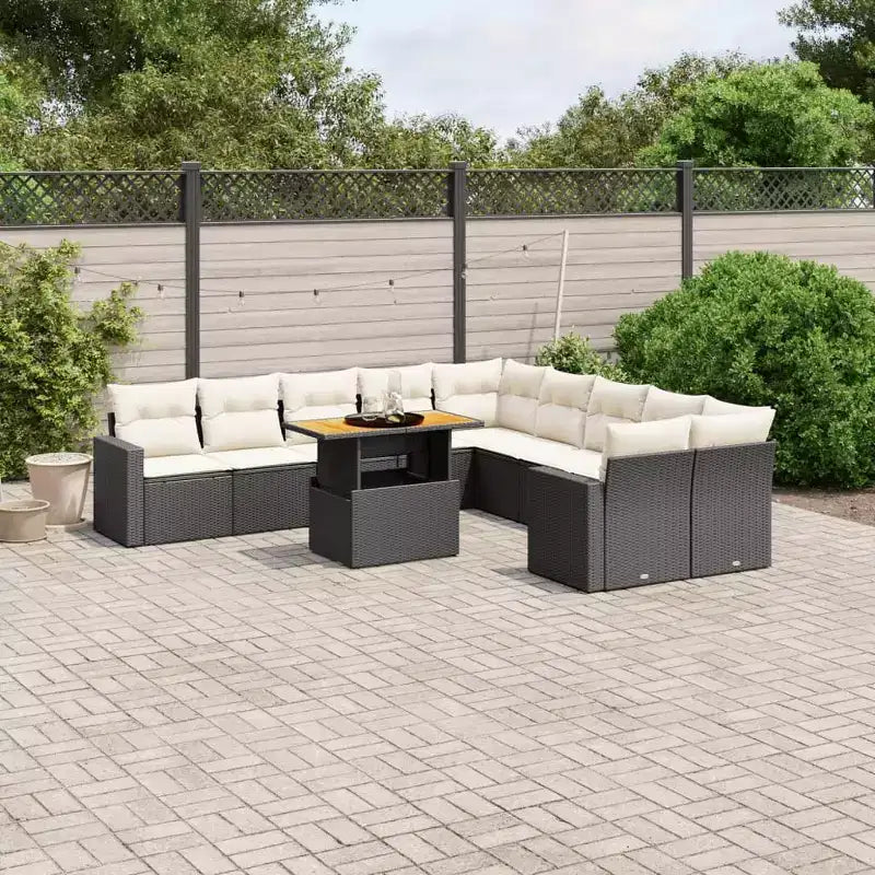 vidaXL Set di divani da giardino in polyrattan grande, materiali resistenti ai raggi UV