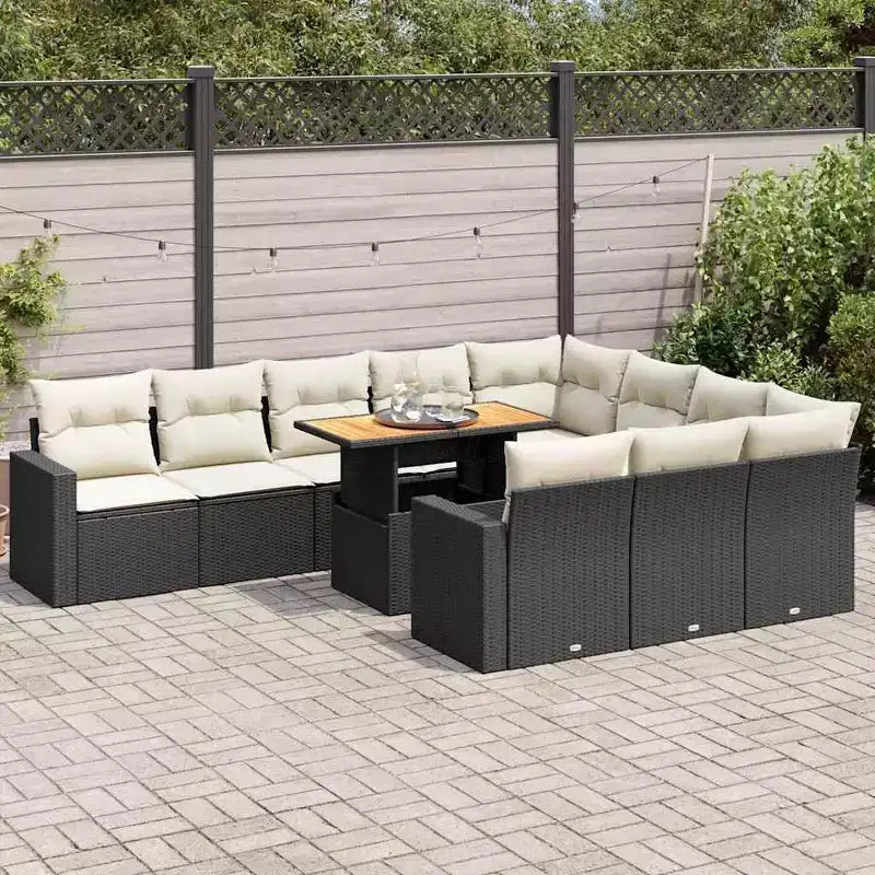 vidaXL Set di divani da giardino in polyrattan grande, materiali resistenti ai raggi UV