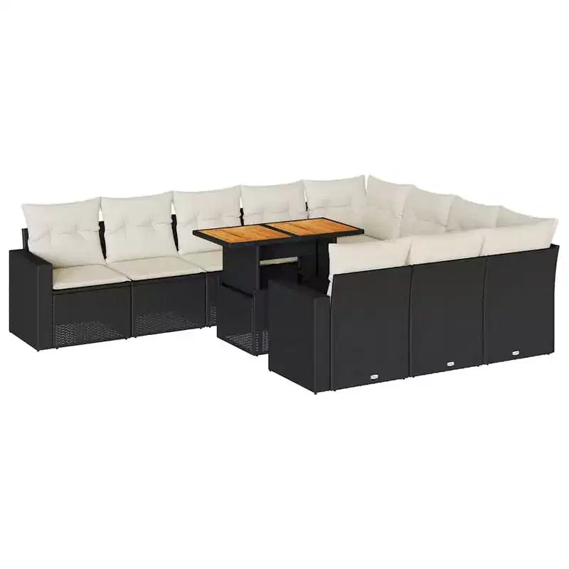 vidaXL Set di divani da giardino in polyrattan grande, materiali resistenti ai raggi UV