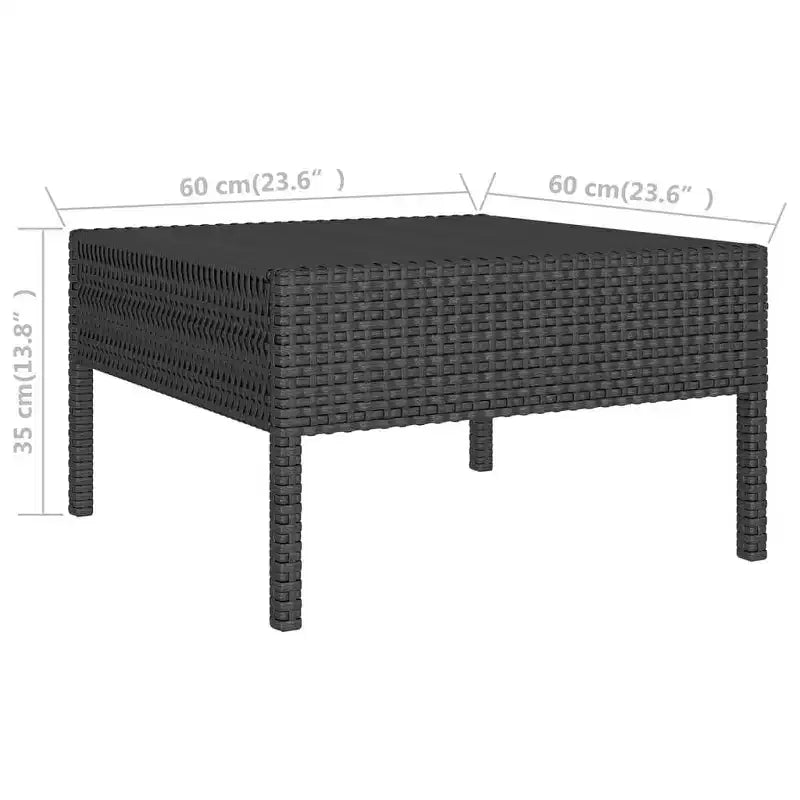 vidaXL Set Divani da Giardino Nero in Rattan PE Set Divani da Giardino Modulari