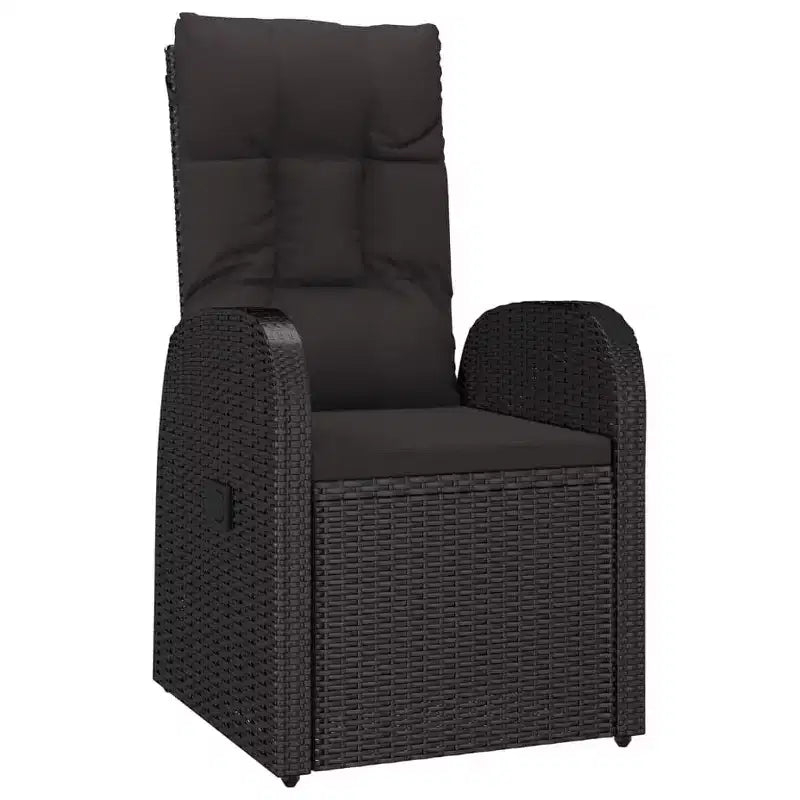 vidaXL Set da pranzo da giardino in polyrattan nero 9 pz.
