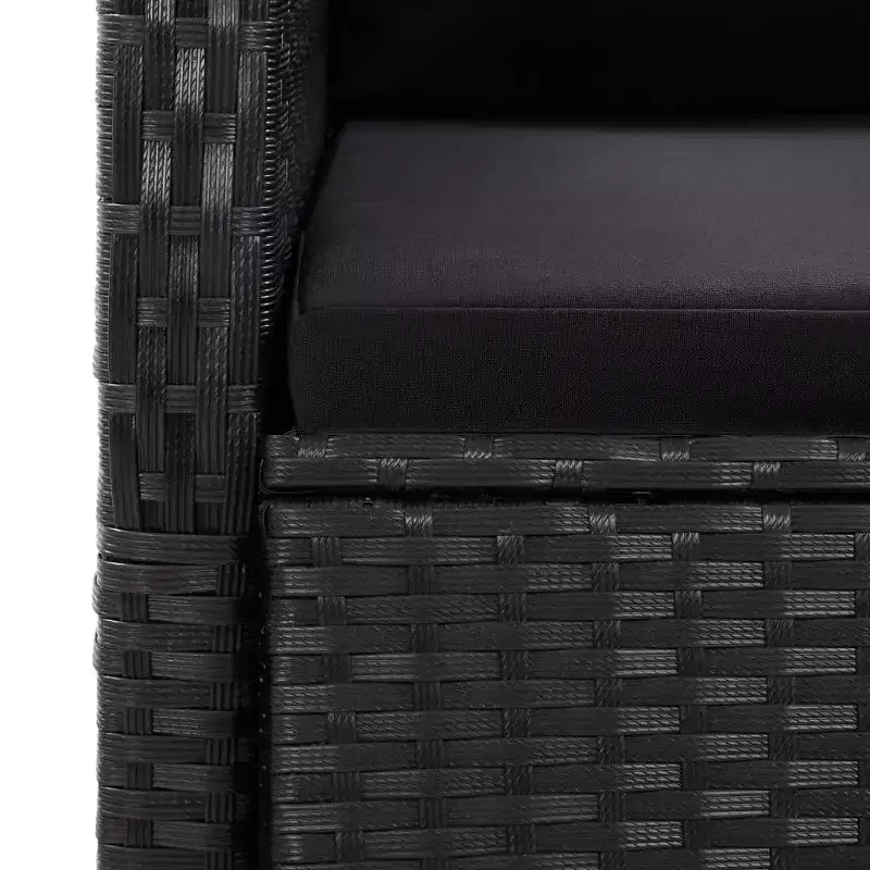 vidaXL Set da pranzo da giardino in polyrattan nero 9 pz.
