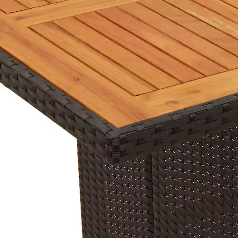 vidaXL Set da pranzo da giardino in polyrattan nero 9 pz.