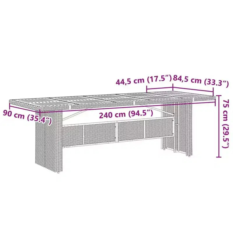 vidaXL Set da pranzo da giardino in polyrattan nero 9 pz.