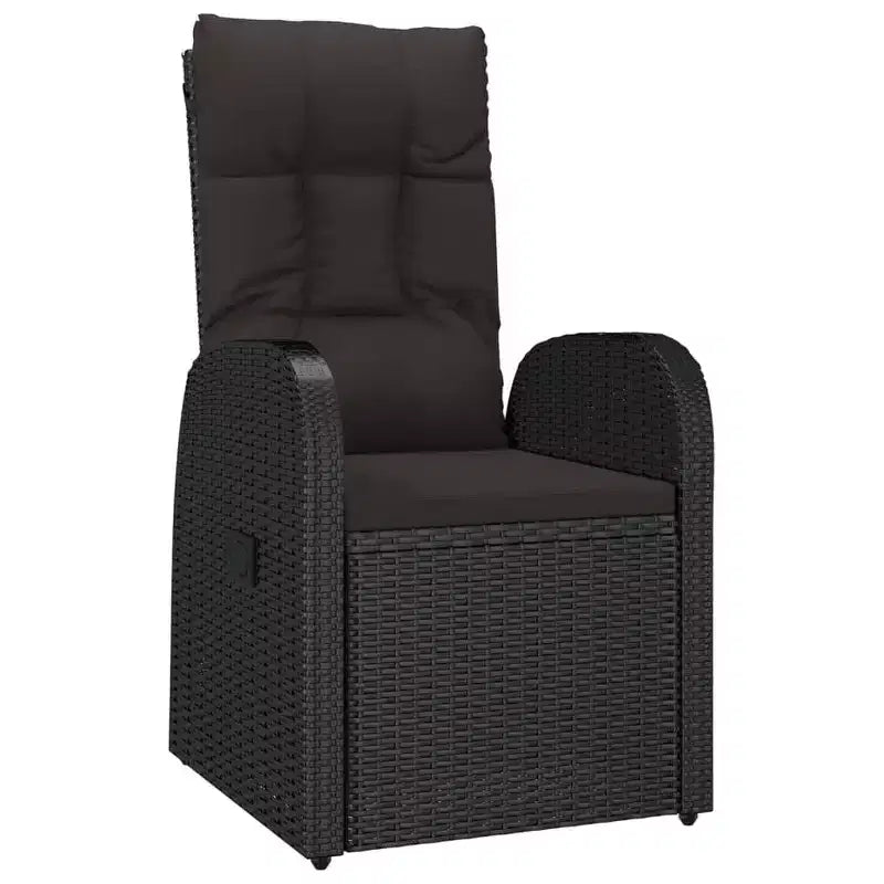 vidaXL Set da pranzo da giardino 10 posti in rattan PE nero Braccioli regolabili