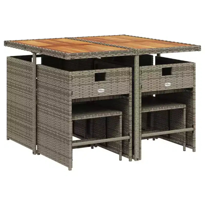 vidaXL Set da pranzo da esterno 8 pz Grigio, Blu navy