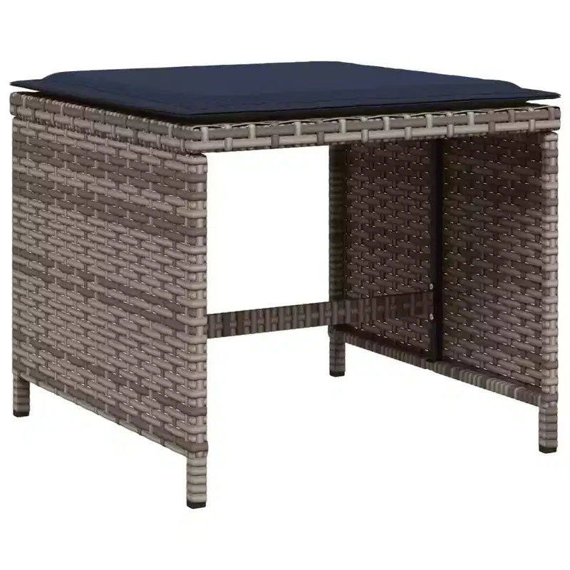 vidaXL Set da pranzo da esterno 8 pz Grigio, Blu navy