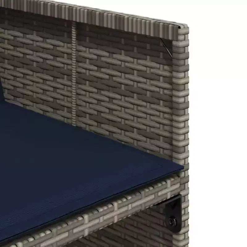 vidaXL Set da pranzo da esterno 8 pz Grigio, Blu navy