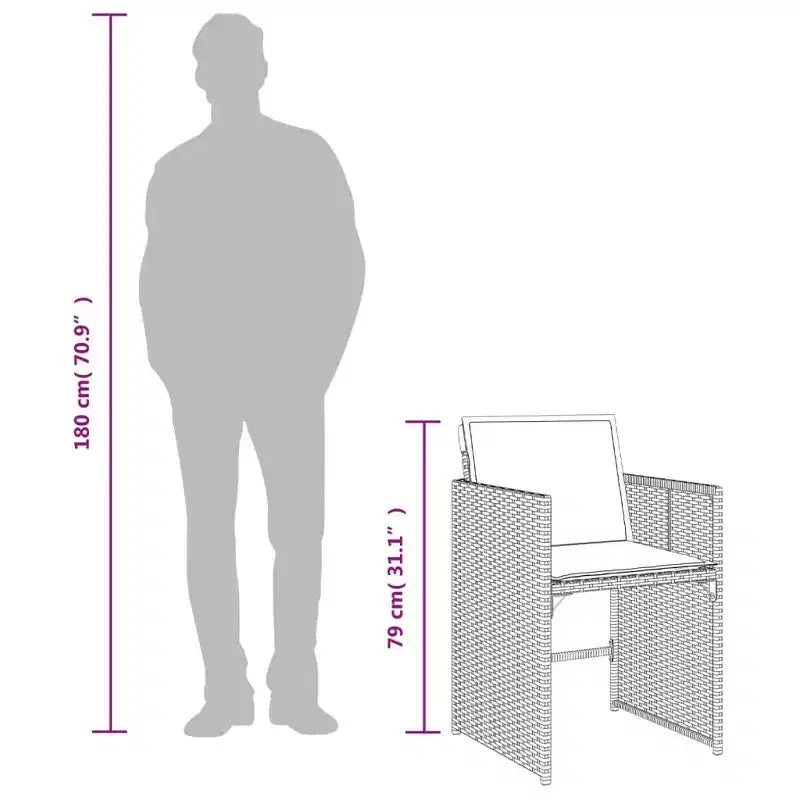vidaXL Set da pranzo da giardino 12 pz Grigio, Blu scuro