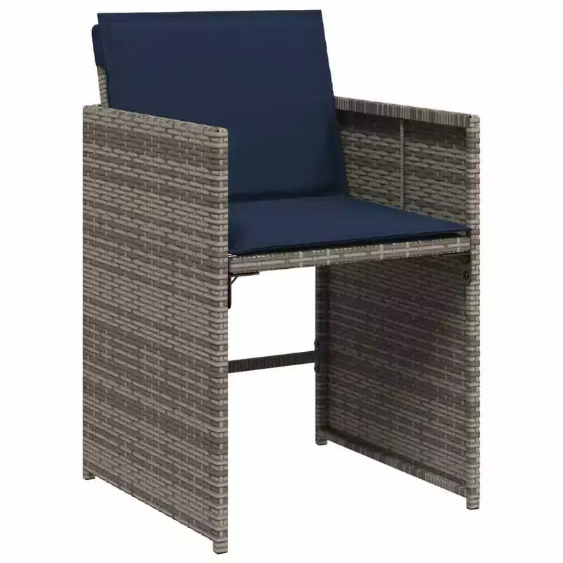 vidaXL Set da pranzo da esterno 14 pz Grigio, Blu navy