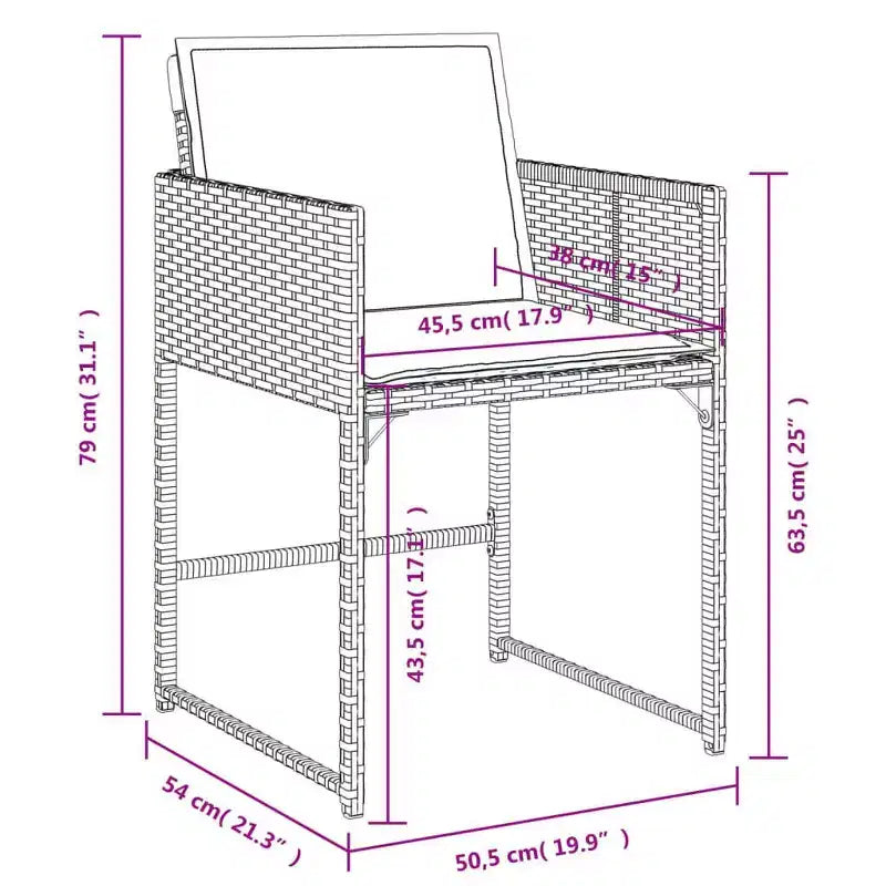 vidaXL Set da pranzo da giardino 14 pz Grigio, Blu scuro