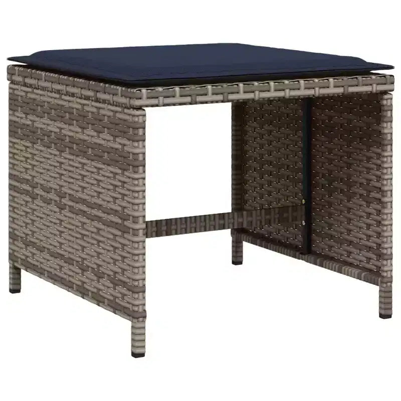 vidaXL Set da pranzo da giardino 14 pz Grigio, Blu scuro