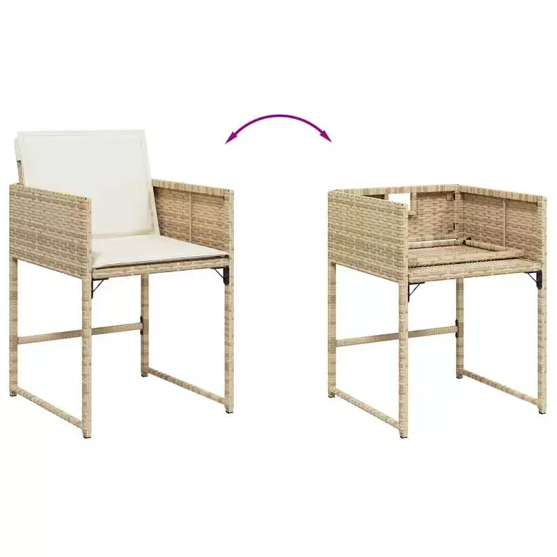 vidaXL Set da pranzo da giardino beige, marrone