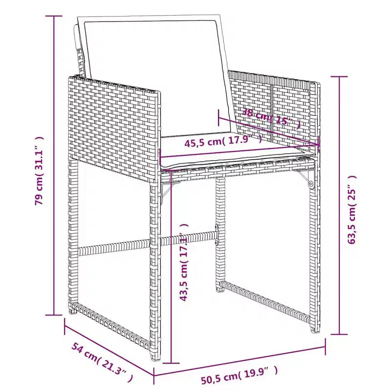 vidaXL Set da pranzo da giardino beige, marrone