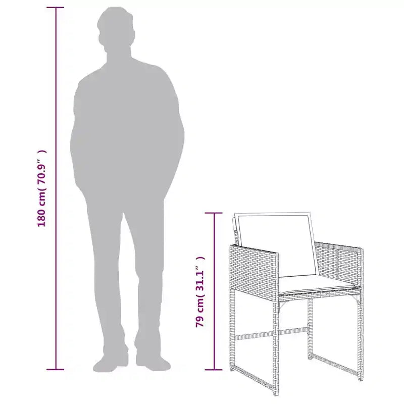 vidaXL Set da pranzo da giardino beige, marrone