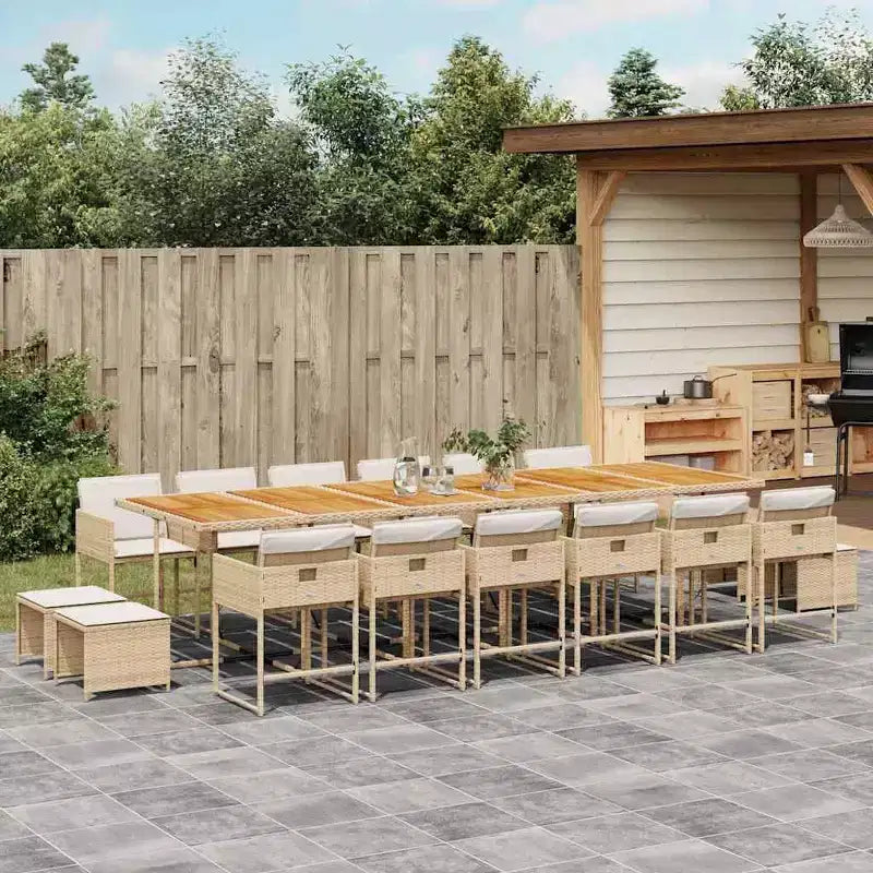 vidaXL Set da pranzo da giardino beige, marrone