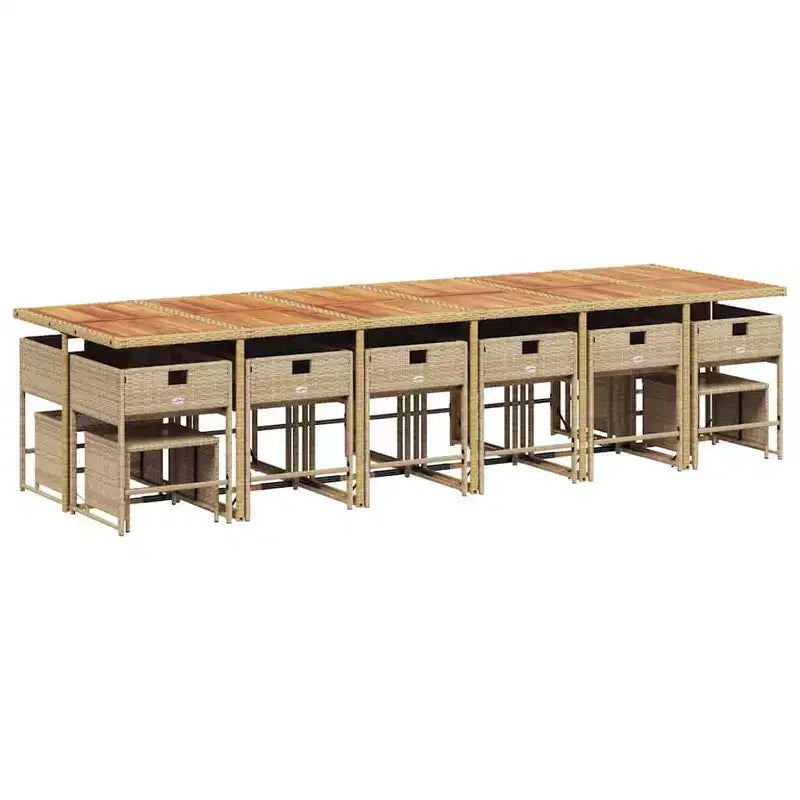 vidaXL Set da pranzo da giardino beige, marrone