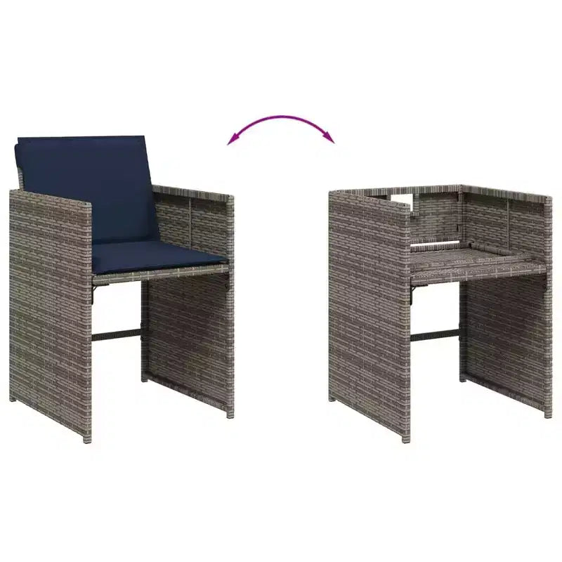 vidaXL Set da pranzo da esterno 16 pz grigio