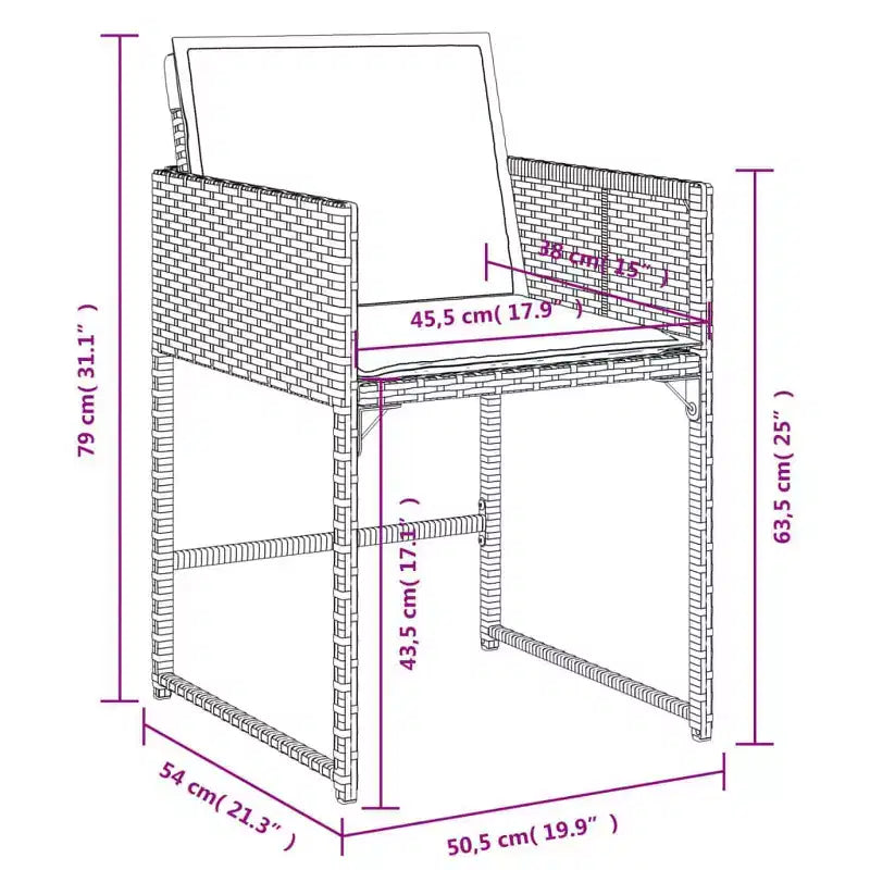 vidaXL Set da pranzo da esterno 16 pz grigio