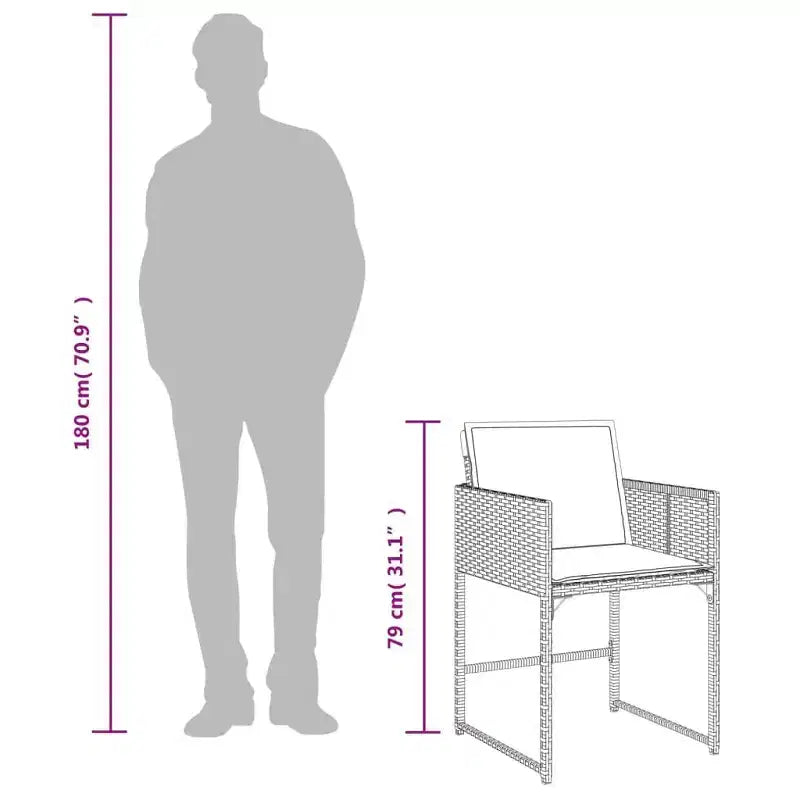 vidaXL Set da pranzo da esterno 16 pz grigio