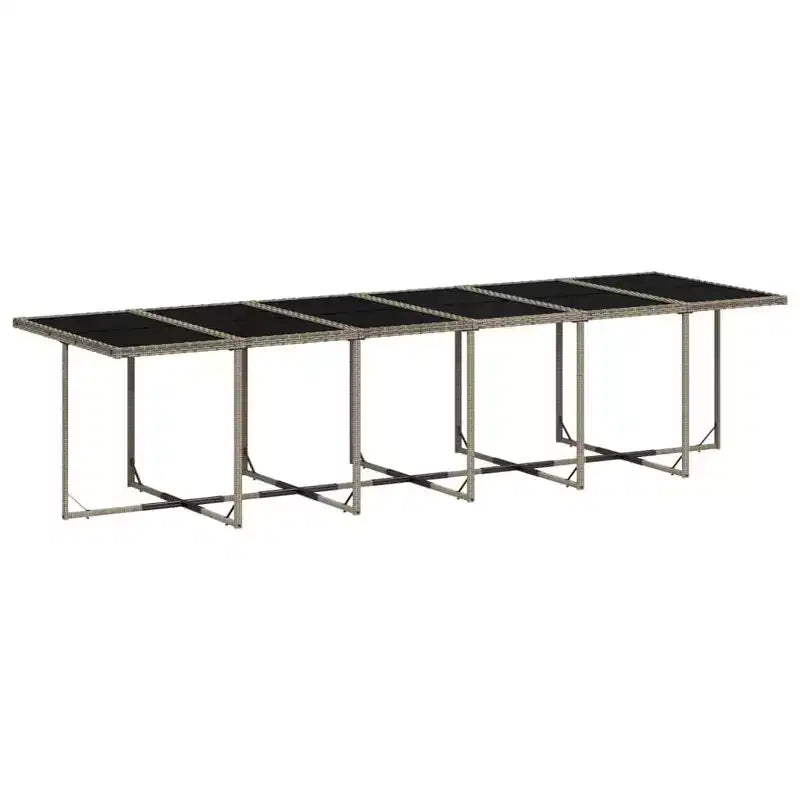 vidaXL Set da pranzo da giardino Set da 16 pezzi in rattan PE grigio Grande Pieghevole