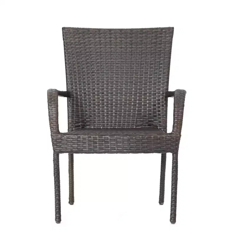 Sedie impilabili da esterno in vimini PE, 4 pezzi, resistenti alle intemperie per patio, giardino, terrazzo e piscina