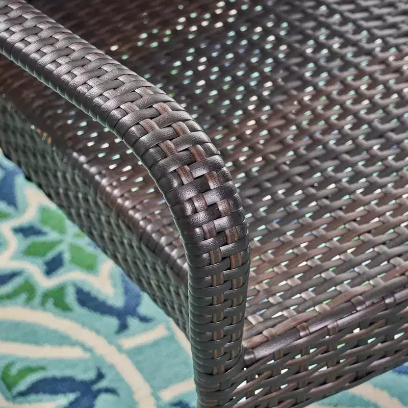Sedie impilabili da esterno in vimini PE, 4 pezzi, resistenti alle intemperie per patio, giardino, terrazzo e piscina
