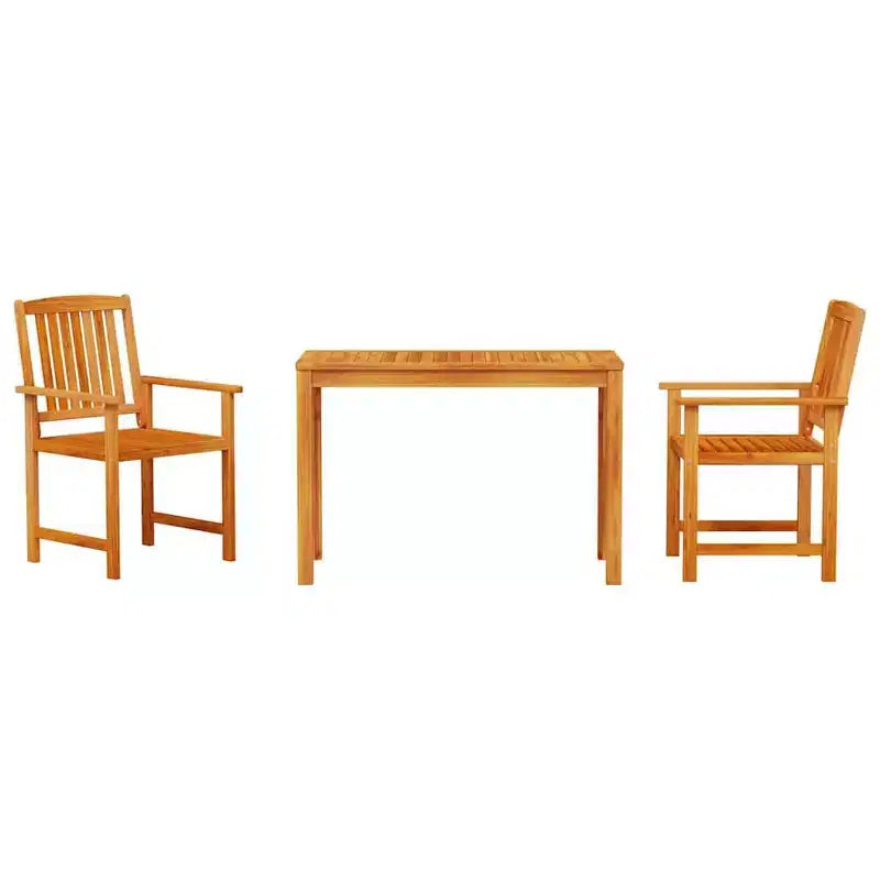vidaXL Set da pranzo da giardino 3 pz Marrone Legno massello di acacia