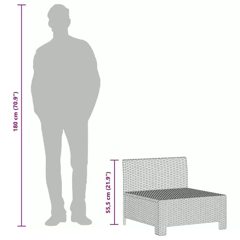 vidaXL Set divani da giardino Grigio, Grigio scuro