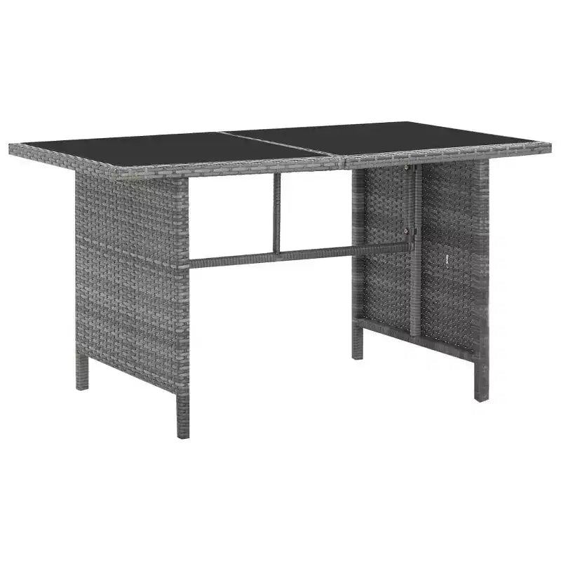 vidaXL Set da pranzo grigio in rattan PE con grandi fodere rimovibili