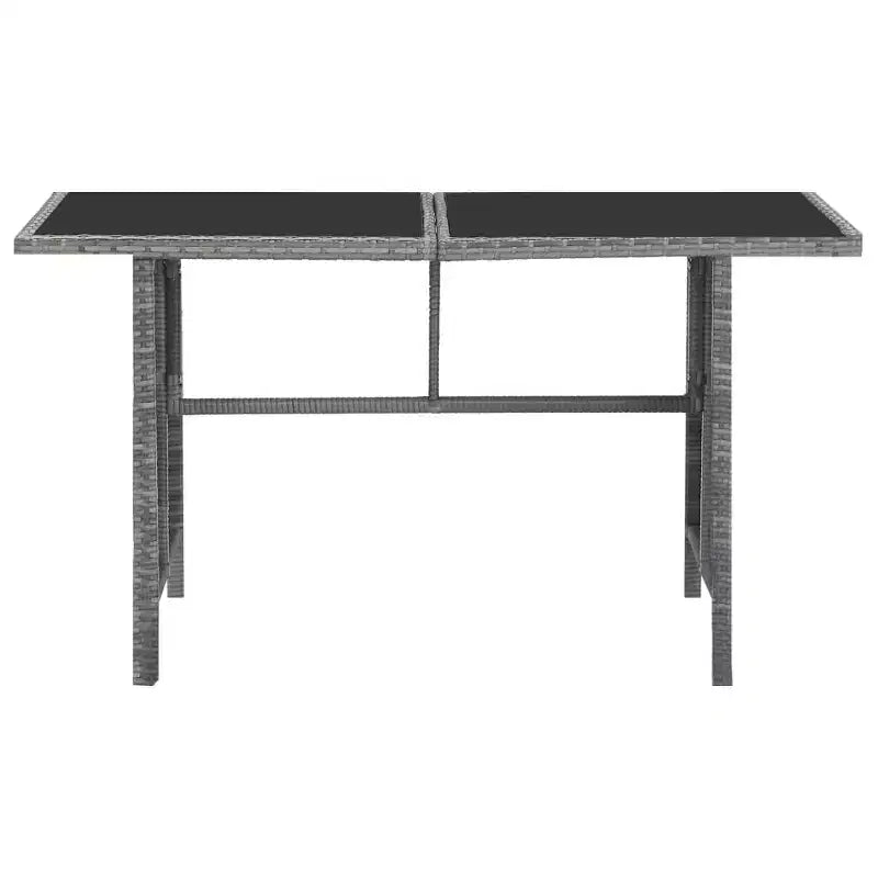 vidaXL Set da pranzo grigio in rattan PE con grandi fodere rimovibili