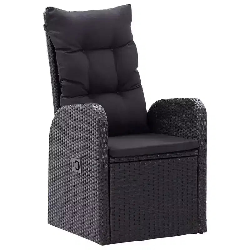 vidaXL Set da pranzo da esterno 5 pz nero