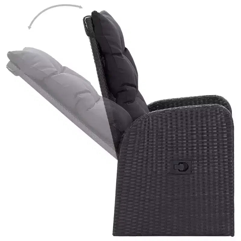 vidaXL Set da pranzo da esterno 5 pz nero