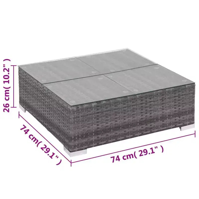 vidaXL Set Divani Grigio in Polyrattan 6 Pezzi Modulare