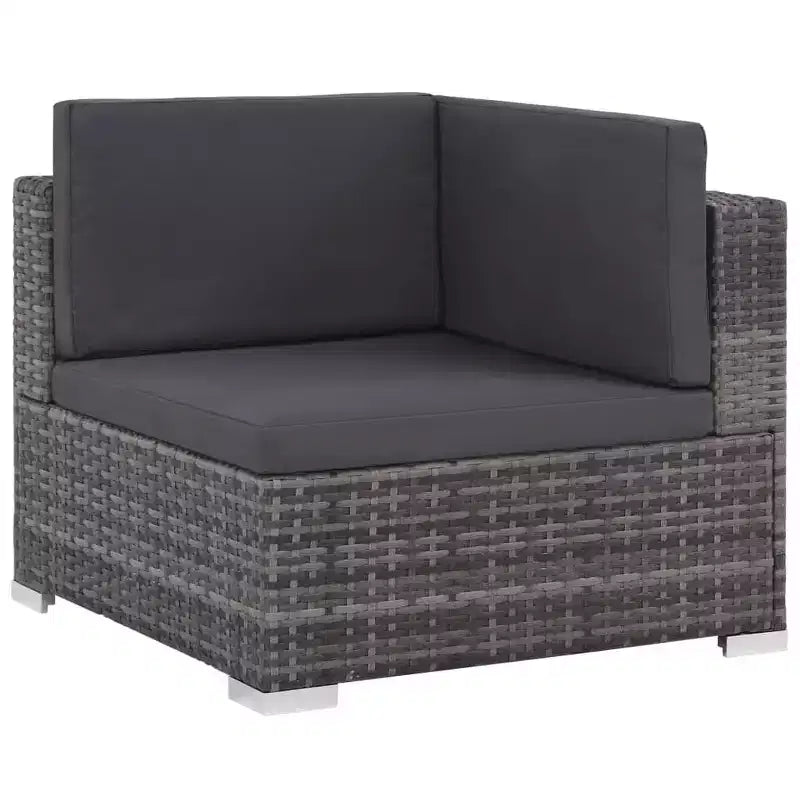 vidaXL Set Divani Grigio in Polyrattan 6 Pezzi Modulare