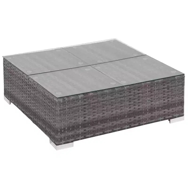 vidaXL Set Divani Grigio in Polyrattan 6 Pezzi Modulare