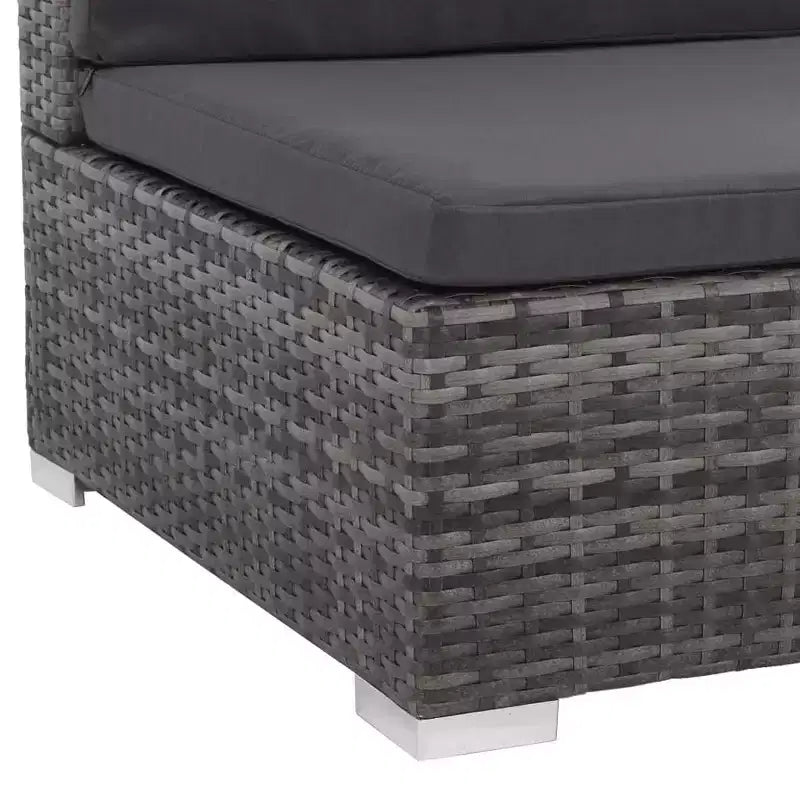 vidaXL Set Divani Grigio in Polyrattan 6 Pezzi Modulare