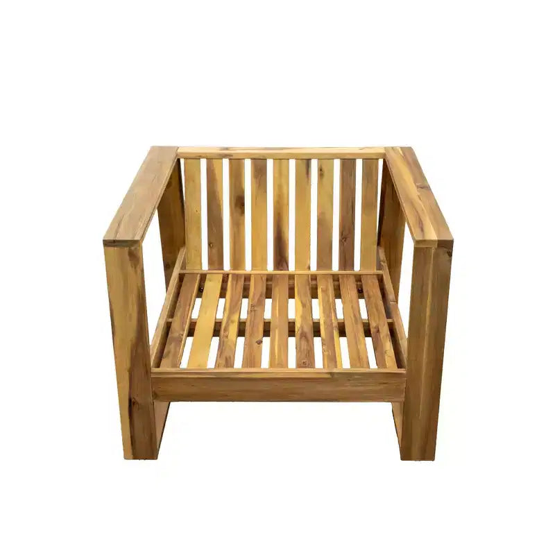 GDFStudio Camille Set Sedia a Sdraio da Esterno e Poggiapiedi in Legno di Acacia con Cuscini