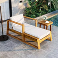 GDFStudio Camille Set Sedia a Sdraio da Esterno e Poggiapiedi in Legno di Acacia con Cuscini