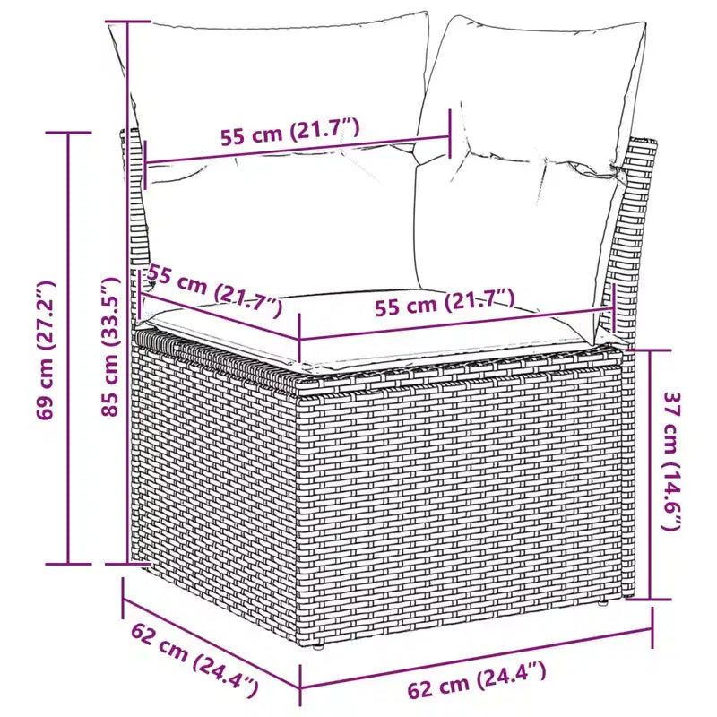vidaXL Set Divani da Giardino in Polyrattan