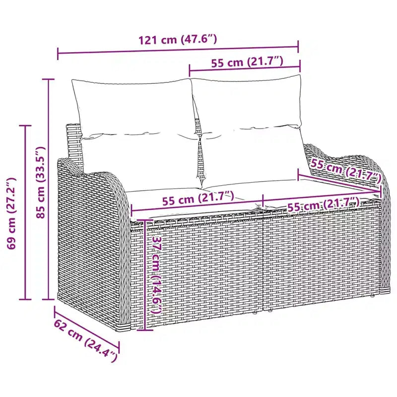vidaXL Set Divani da Giardino in Polyrattan