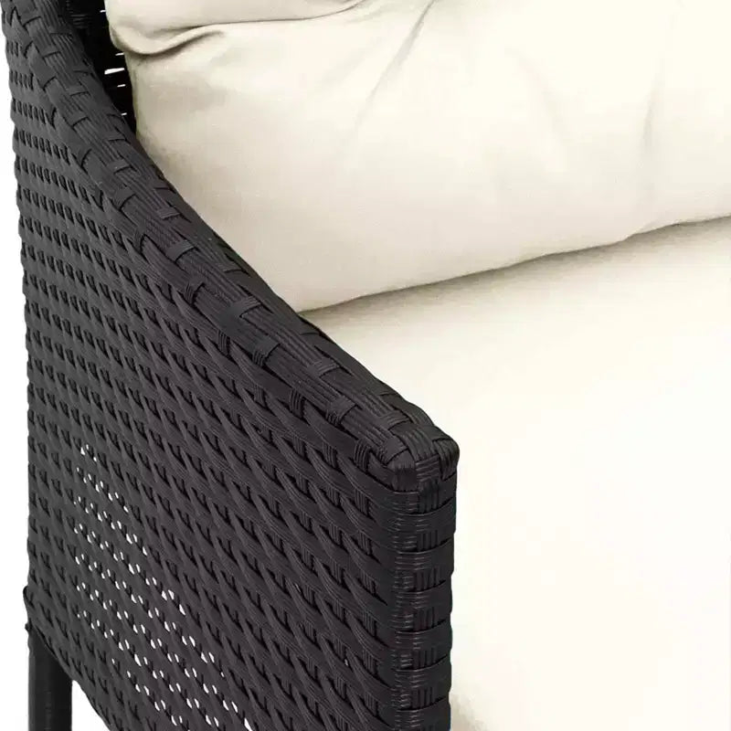 vidaXL Set Divani da Giardino con Cuscini 2 pz Nero e Crema in Polyrattan