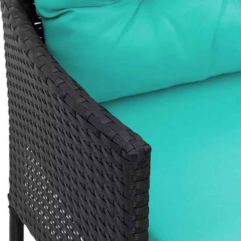 vidaXL Set Divani da Giardino con Cuscini 2 pz Nero e Crema in Polyrattan