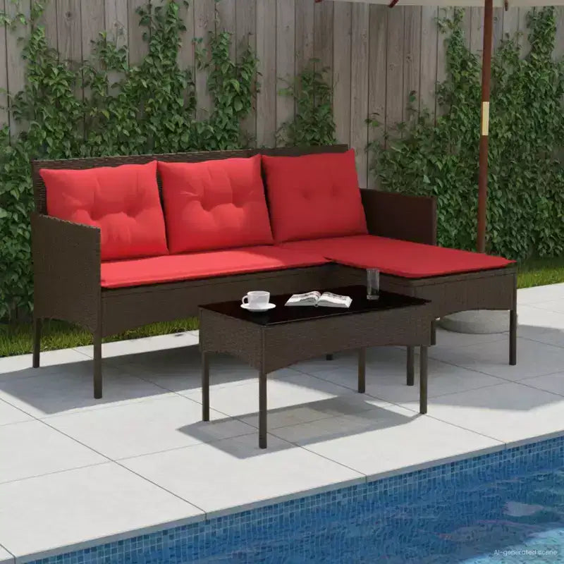 vidaXL Set Divani da Giardino con Cuscini 2 pz Nero e Crema in Polyrattan