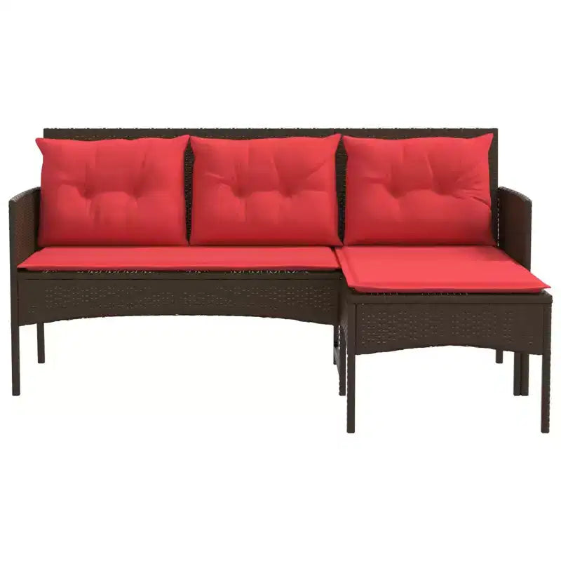 vidaXL Set Divani da Giardino con Cuscini 2 pz Nero e Crema in Polyrattan