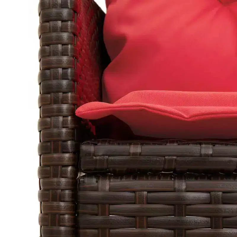 vidaXL Set Divani da Giardino con Cuscini 2 pz Nero e Crema in Polyrattan