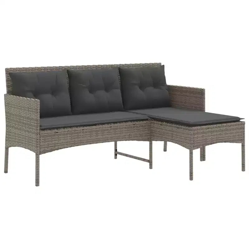 vidaXL Set Divani da Giardino con Cuscini 2 pz Nero e Crema in Polyrattan