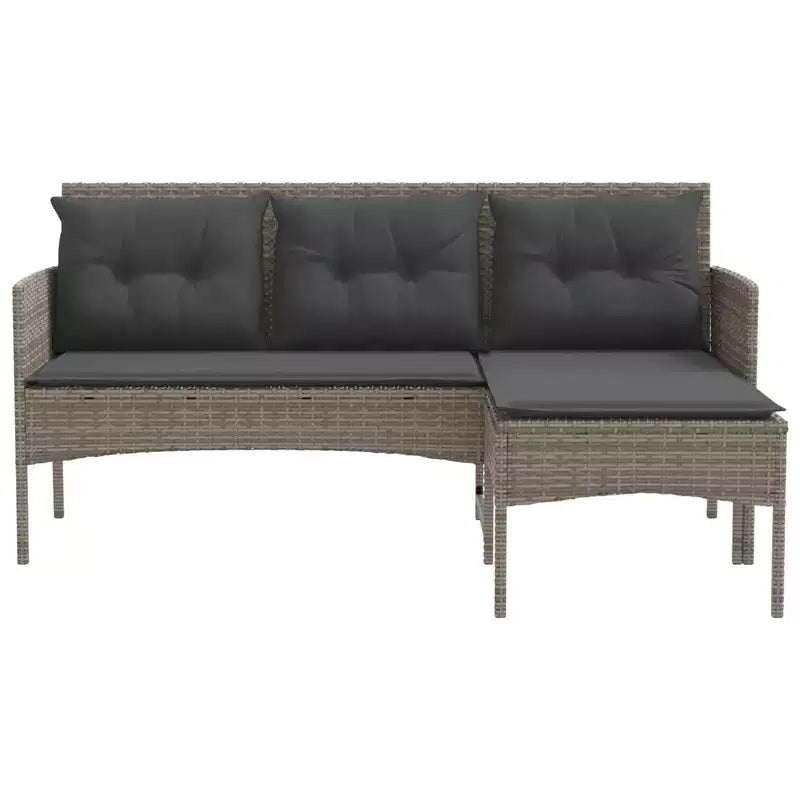 vidaXL Set Divani da Giardino con Cuscini 2 pz Nero e Crema in Polyrattan