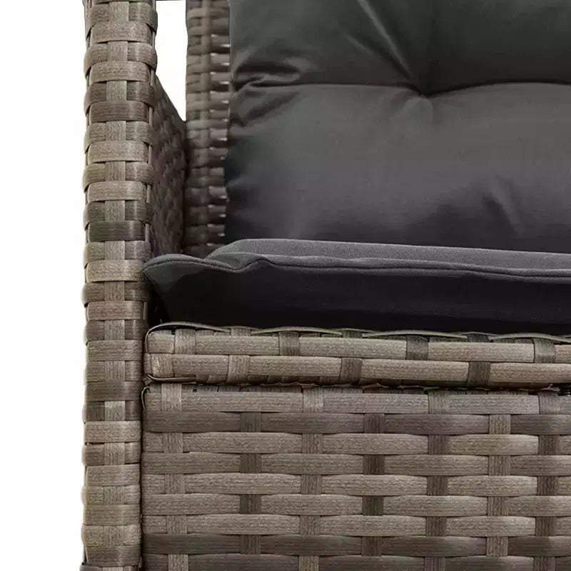vidaXL Set Divani da Giardino con Cuscini 2 pz Nero e Crema in Polyrattan